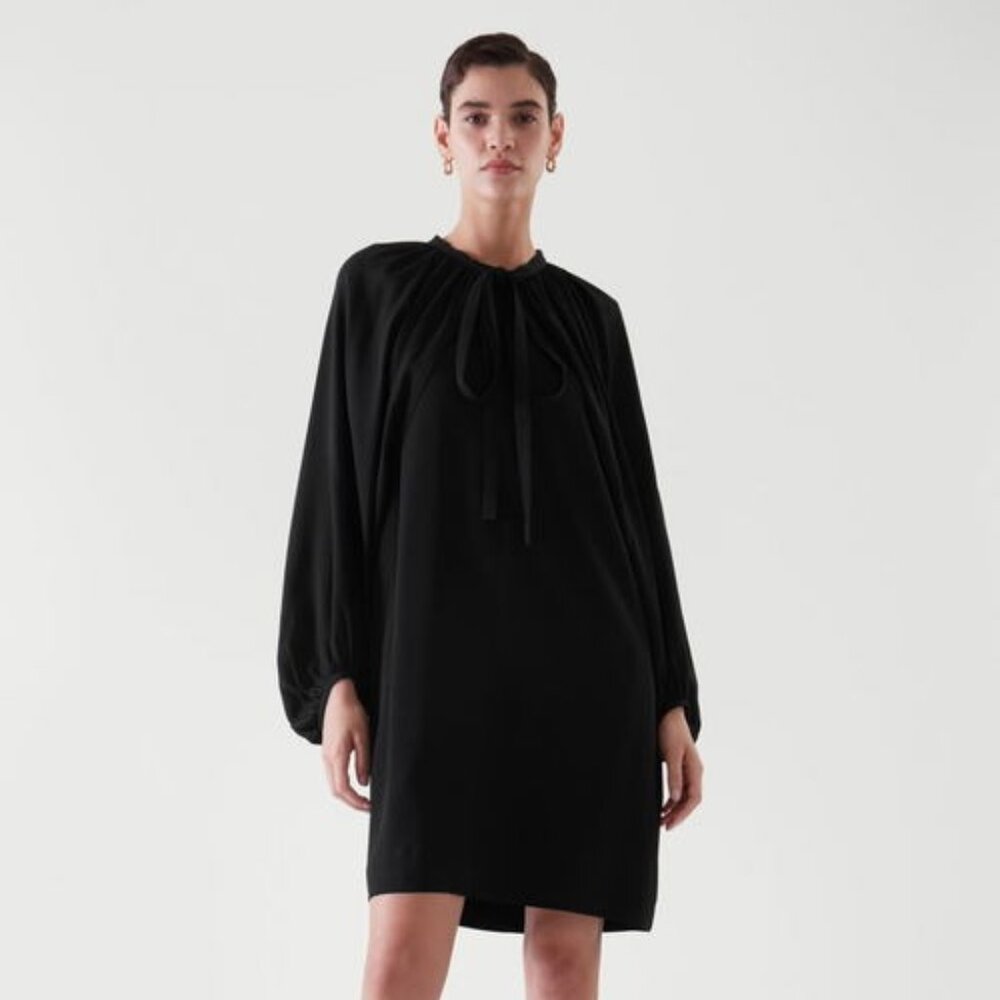 COS Cape Sleeve Dress in Black Size 12 NWT